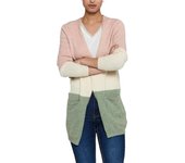 Cárdigan Only Queen tricolor rosa y verde punto para mujer