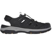 Cómoda  Sandalia cerrada hombre Skechers TRESMEN MENARD tejido negro. Plantilla amortiguadora y moldeada Luxe Foam. Diseño Relaxed Fit® para un ajuste cómodo y amplio. Altura Tacón bajo (1-3 cm) Referencia 205113-BLK