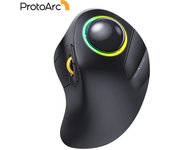 ProtoArc Wireless Index Finger Trackball Mouse Rechargeable RGB Rollerball BT 2.4g Mice for Computer Laptop 3 Device Connection