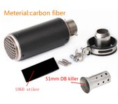 51mm/60mm Motorcycle exhaust with DB killer Motorcycle Exhaust Pipe Muffler Carbon Fiber GP-project Exhaust Pipe