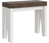 Consola extensible 90x40/300 cm Naxy Mix Tapa en Nogal - Estructura en Fresno Blanco