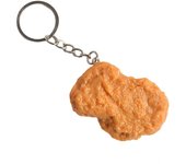 Imitación de comida lavero realista pollo Frito pierna Alas Chicken Nugget Colgante lavero Bolsa Accesorios