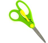 Tijera Aprendizaje SPRING (14 cm) Especial para Niños  con Asas Asimétricas y  Muelle que reduce un 60% menos esfuerzo, ambidiestra,  puntas redondeadas de seguridad, Acero Inoxidable, por SDI by Office box.