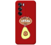 Tumundosmartphone Funda Silicona Líquida Roja para Oppo Reno 12 Pro 5G diseño Vegan Life Dibujos