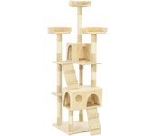vidaXL RASCADOR PARA GATOS POSTE RASCADOR DE SISAL 170 CM BEIGE