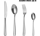 Mr.Spoon Serie Portugal Juego 24 Piezas Cubiertos,Acero Inoxidable 18/8,Alta calidad y acabado,Con cuchillo carne o mesa/Tenedor/Cuchara/Cucharilla,Aptos para lavavajillas,Cuberterías Diseño Modernas,Con bolsa de regalo,ideal para regalar.