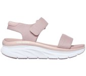 Cómoda  Sandalia mujer Skechers D'LUX WALKER NEW BLOCK de malla rosa con velcro. Suela de plataforma diseñada para pasear con flexibilidad y amortiguación Skech-Foam. Altura Tacón bajo (1-3 cm) Referencia 119226-BLSH