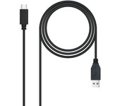 Nanocable - Cable USB 3.1 Gen2 10Gbps 3A, tipo USB-C/M-A/M, negro, 0.5 m 10.01.4000