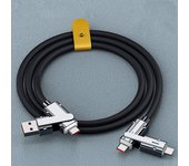 New 100W 2 In 2 PD Fast USB Cable For Huawei/Honor Retractable Portable 4 In 1 Micro USB Type C Charger Cable For IPhone