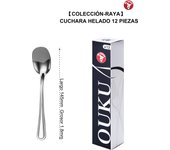 Mr.Spoon Serie Raya Cucharas de 12, 24, 48 o 120 piezas,Acero inoxidable 18/0,Plateado,Económico y funcional,Cuchara de helado largo 145mm,Cuchara de batir 207mm,Mango monobloque,Apto para lavavajillas,Empaque ecológico,Ideal para casa,hotel,restaurante