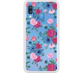 Funda original compatible con Samsung Galaxy A20E - Patron flores azules y rojas