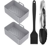 Air Fryer Silicone Tray Rectangle Oven Baking Tray Basket Reusable Liner Insert Dish For Ninja Foodi fryer Pan Accessories