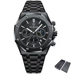 Top Brand Man Casual Watch Luxury Luminous BINBOND B0161 Box Wristwatch Stainless Steel Waterproof Men Date Calendar Clock