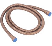 Manguera de ducha fría y caliente, tubo flexible de acero inoxidable de doble control para calentador de agua de baño, 1,5 metros, oro rosa