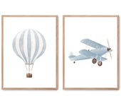 Set de 2 cuadros calidad premium con marco de madera - 30x40 cm o 50x70 cm - POSTER LAB