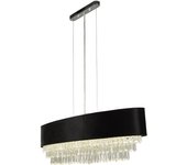 Araña contemporánea encanto acero cromo Telas 8 luces G9