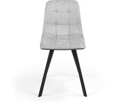Meimon Silla tapizada, pack de sillas de salón comedor, cocina, oficina, Silla tapizada en tela o polipiel con estructura metálica negra. Acolchada, cómoda y con estilo moderno. Caja de 4 unidades.