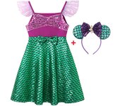 Summer Casual Girls Princess Mermaid Jasmine Elsa Anna Dress for Kids Cotton Clothes Isabella Mirabel Rapunzel Clothing