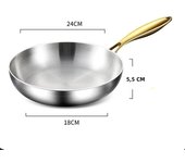316 Stainless Steel Frying Pan Wok Pan Nonstick Cooking Fried Steak Gas Stove Pot Induction General Saucepan Kitchen Cookware
