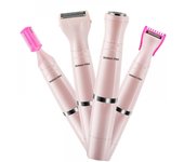 Depiladora eléctrica 4 en 1 para mujeres, afeitadora privada, recortador eléctrico de cejas, lavado con agua, depilación USB