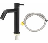 Grifo de agua Grifo de lavabo de baño de acero inoxidable Grifo de agua fría individual con manguera