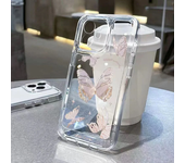 Soft Clear Phone Case For Xiaomi Mi 13 12 11 Lite 14 13T 13 12T 12X 12 Poco F5 X5 X3 Pro F3 Butterfly Rose Flower Pattern Cover