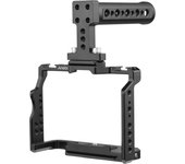 Andoer Camera Video Cage + Top Handle with Dual Cold Shoe Mounts 1/4 Inch Threads for Sony A7IV/A7III/A7II/A7R III/A7R II/A7S II