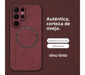 Sheepskin Vintage Magnetic Leather Soft Phone Case Cover for Samsung Galaxy S24 Ultra S20 S21 S22 S23 FE Note 20 Ultra 10 Plus
