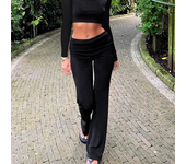 Rockmore Women's Plain High Waist Flare Leg Leggings Summer Elastic Skinny Pants Solid Comfy Breathable Bell Bottom Trousers