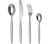 Mr.Spoon Juego 24 Piezas Cubiertos, Acero Inoxidable 18/0, Plateado, Alta acabado, Diseño moderno, Incluye cuchillo,tenedor,cuchara,cucharilla, Cubertería, Apto para lavavajillas. Ideas de regalo， Incluye bolsa de regalo.60661