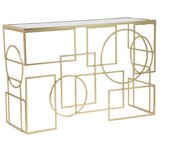 Consola MF625, Metal, Oro, 120x41x81 cm