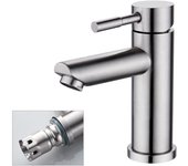 Grifo de baño con fregadero frío y Caliente de Arco Bajo de Maple inoxidable