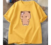 Men T-shirt Cute Cartoon Bubu Is Throwing Flip-flops At Dudu Tshirt Funny Cotton Short Sleeve Grpahic T Shirts Mens Tops 71812