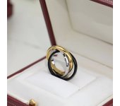 Light Luxury 925 Silver Plated Gold Ring for Men and Women's European Classic Three File Light Jewelry Gift Luxury Fashion Brand