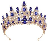 Tiara de cristal con forma de gota de agua de lujo para mujeres, bodas, niñas, fiestas de cumpleaños, corona, accesorios para el cabello