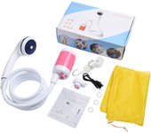 Ducha portátil para acampar con válvula de cierre de cabezal de ducha y batería incorporada de 5000 mAH