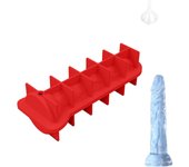 Molde para cubitos de hielo con forma de pene, divertidos moldes de silicona para cubitos de hielo, moldes de silicona para cócteles helados, whisky, té y café, color rojo (marrón), BKMJ-US-2024012905