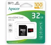 Tarjeta de memoria apacer 32gb microsd hc uhs 1 con adaptador/ clase 10/ 100mbs