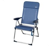 Aktive - Silla de playa plegable, aluminio y textileno, 4 posiciones, respaldo alto, asas de mano, antivuelco, color azul, modelo La Palma