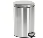 Dcasa Papelera de cocina, cubo de basura mate plateada de acero inoxidable de 12 litros