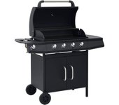 vidaXL Barbacoa Grill de Gas 4+1 Quemadores  Lateral Parrilla Color Negro y plateado,  Negro,  Plateado y mas