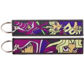 Japanese Anime  Embroidery Chaim Keychain for Motorcycles Key Fobs Holder Key Tag Keyring Jewelry Accessories