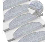 Esteras para Escaleras 15 piezas gris Claro 65x24x4 cm