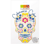 Glotomania Plantillas para Tartas Scrapcooking - Calavera de Plástico PET - Fácil Limpieza