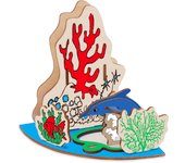 DAM. Puzzle 3D madera Parque Marino - Delfines. 115*115*138 mms. 22 piezas. 12x12x14cm.