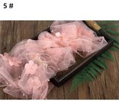 Newborn Photo Shooting Props Fashion New Soft Chiffon Lace Floral Pearls Mesh Gauze Infant Photography Backdrop Accessories