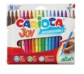 Carioca joy pack de 18 rotuladores - tinta superlavable - punta fina 2.8mm - bloqueada - tapa ventilada - color varios