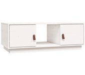 vidaXL Mesa de centro de madera maciza de pino 100x50x35 cm Natural, Blanco, Gris Mesita de Salón o Comedor o Auxiliar Mesa de Café Meuble Salón