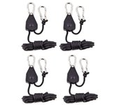 4pcs Awning Wind Rope 8 Inch Adjustable Lanyard Hanging for Tent Fan Grow Plant Lamp Pulley Ropes Pulley Lifting Pulley Hook