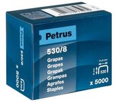 Petrus caja de 5000 grapas 530/8 cobreadas para clavadora - patilla de 8mm